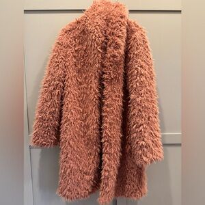 Wild Fable Faux Fur Coat Rose